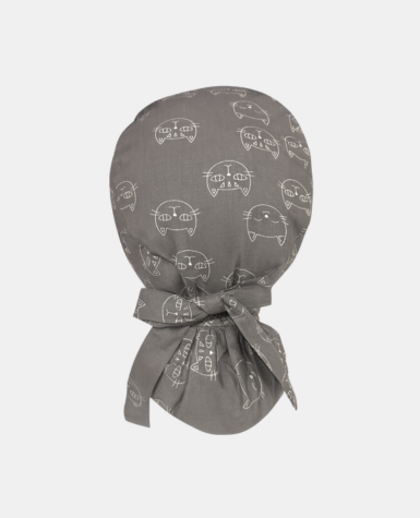 Satin Lined Ponytail Scrub Cap - Cat