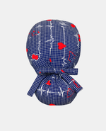 Satin Lined Ponytail Scrub Cap - EKG