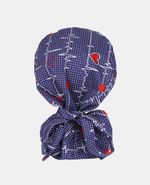Satin Lined Ponytail Scrub Cap - EKG