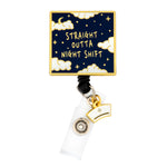 Retractable Nursing Badge Reel with Charm - Night Shift - First Lifesaver