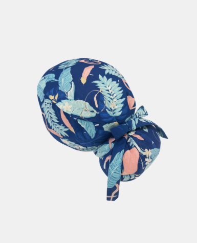 Satin Lined Ponytail Scrub Cap - Tropical