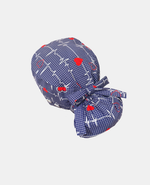 Satin Lined Ponytail Scrub Cap - EKG