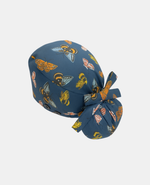 Satin Lined Ponytail Scrub Cap - Butterfly