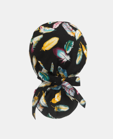 Satin Lined Ponytail Scrub Cap - Feather