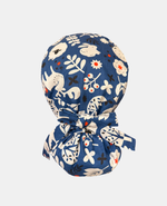 Satin Lined Ponytail Scrub Cap - Forest Animals