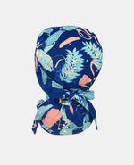 Satin Lined Ponytail Scrub Cap - Tropical