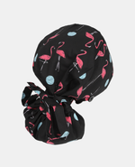 Satin Lined Ponytail Scrub Cap - Flamingo