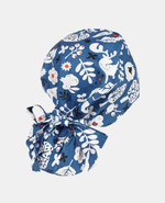 Satin Lined Ponytail Scrub Cap - Forest Animals