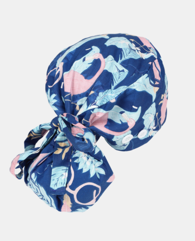 Satin Lined Ponytail Scrub Cap - Tropical