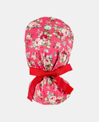 Ponytail Scrub Cap - Pink Rose