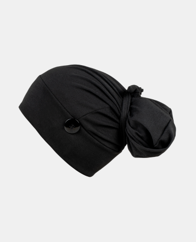 Ponytail Scrub Cap - Stretchy Black