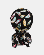 Satin Lined Ponytail Scrub Cap - Feather