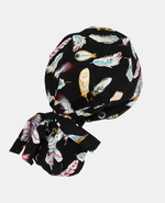 Satin Lined Ponytail Scrub Cap - Feather