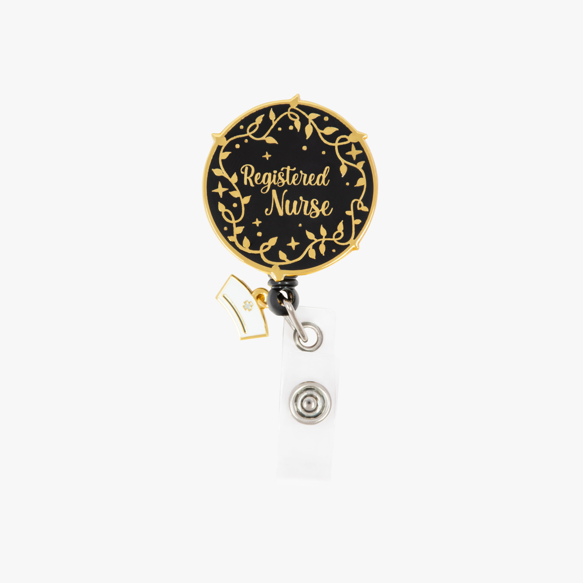 Retractable Nursing Badge Reel with Charm