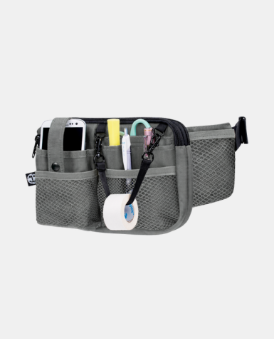 Wide Fit – Gray | Dual Zipper Nurse Fanny Pack