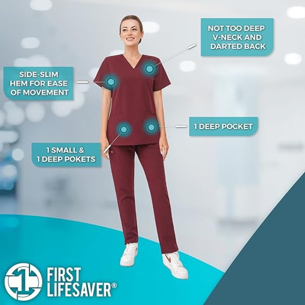 First Scrub Medical Scrub Top for Women– First Lifesaver