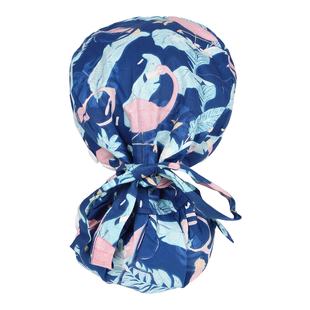 Satin Lined Ponytail Scrub Cap - Tropical