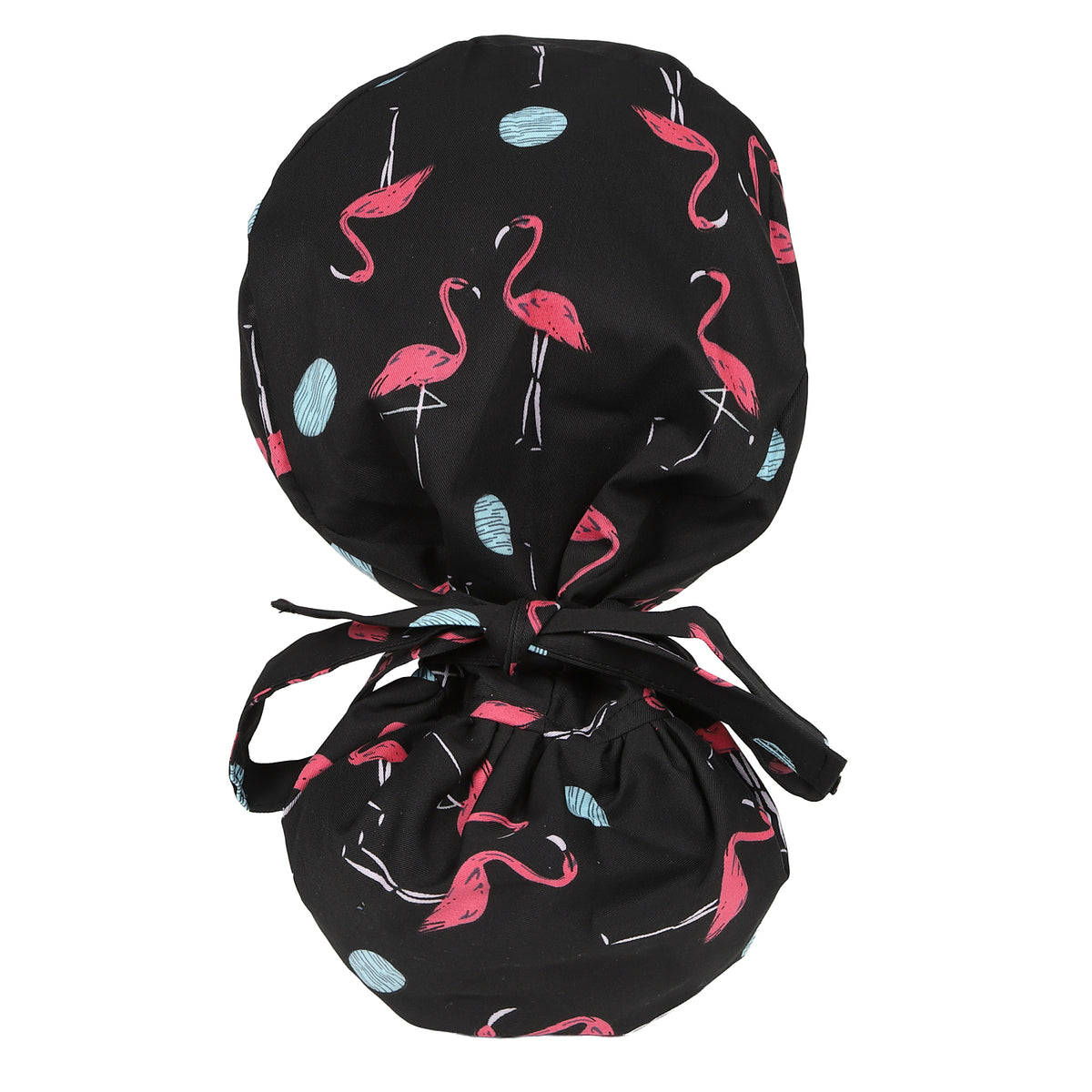 Satin Lined Ponytail Scrub Cap - Flamingo