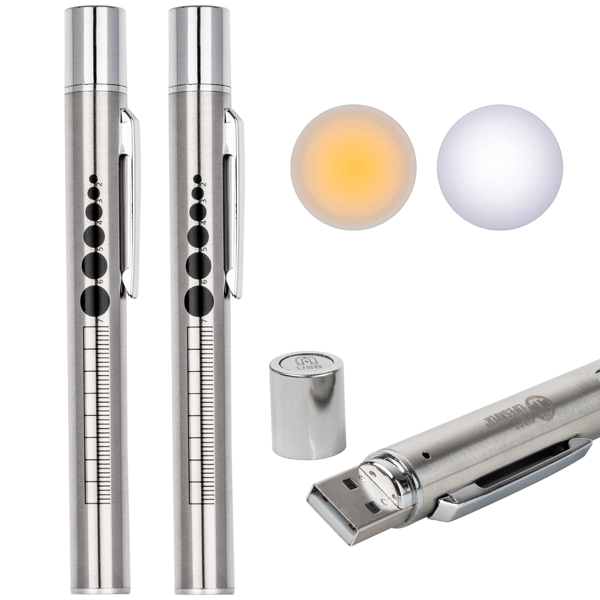 Dual Beam LED Penlight - 2 Silver - First Lifesaver