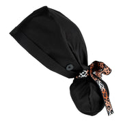 Ponytail Scrub Cap - Black N Leopard - First Lifesaver