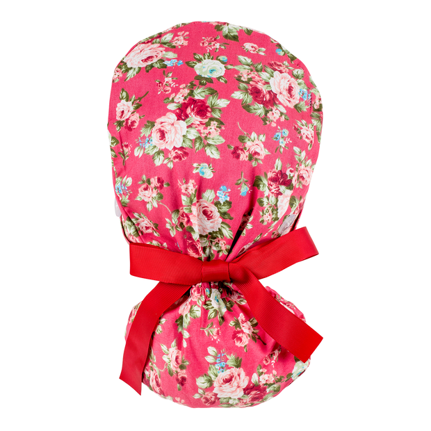 Ponytail Scrub Cap - Pink Rose - First Lifesaver