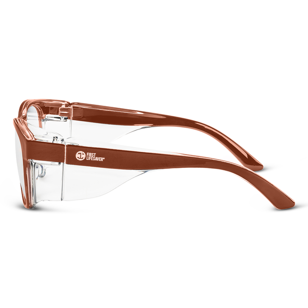 Safety Glasses For Nurses, Anti Fog Safety Glasses with Side Shields For Nurses - Brown - First Lifesaver